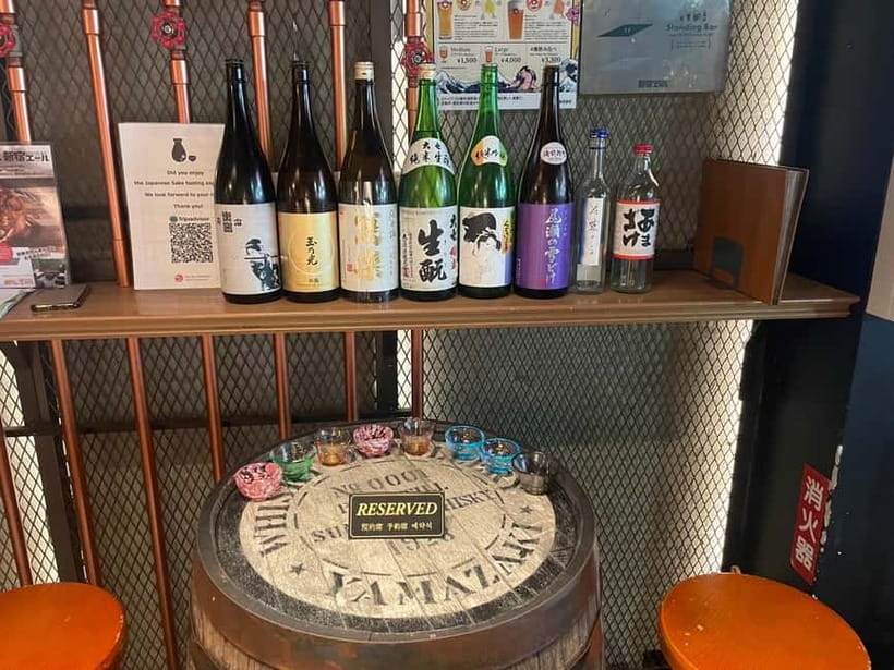 Casual Japanese sake tasting and snack experience, Kabukicho - Friendly instruction, with language limits