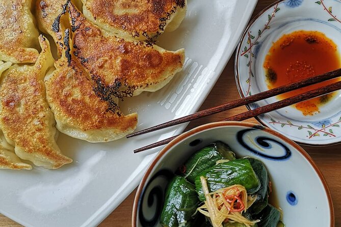 Home style Ramen and Homemade Gyoza in Kyoto - Making gyoza skins by hand