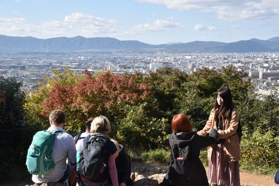 Inside of Fushimi Inari - exploring and lunch with locals - Soba and inari sushi at a traditional restaurant