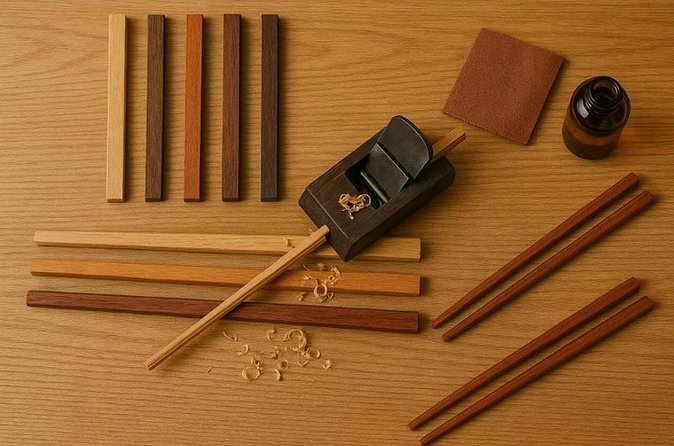 Kyoto : Chopsticks Making Workshop in Gion with Engraving Option - Finishing with natural oil