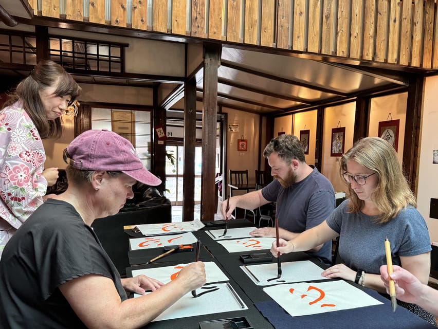 Kyoto: Japanese Calligraphy Workshop - Creating the final artwork on rice paper