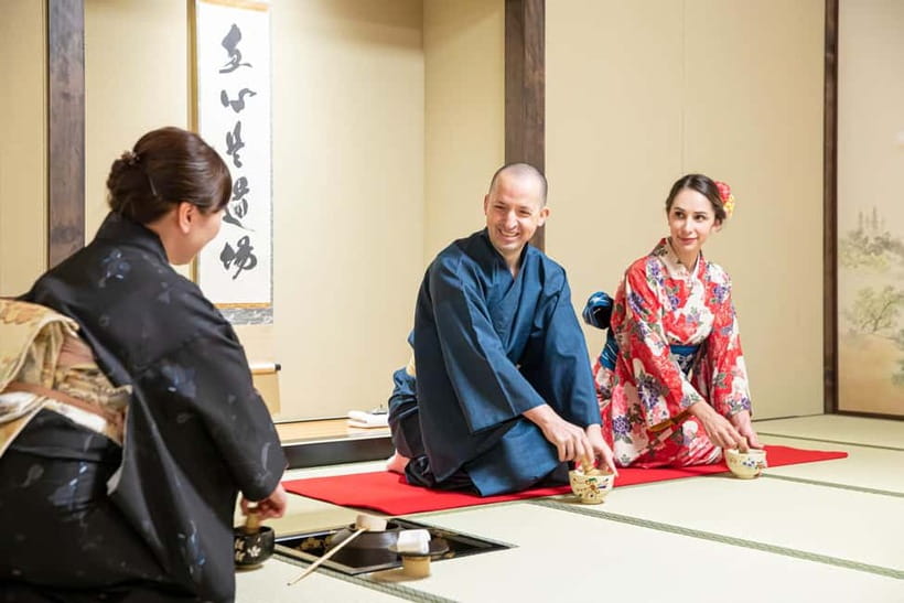 Kyoto: Kimono Tea Ceremony with Matcha and Sweet - Learning the tools, etiquette, and Zen principles