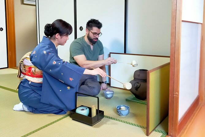 Kyoto near Fushimiinari Wagashi making&Small Group Tea Ceremony - Preparing your own bowl of matcha