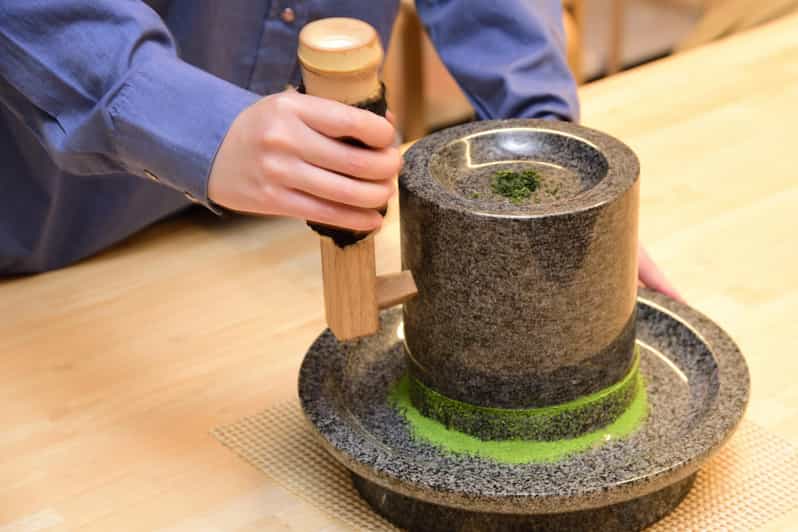 Kyoto: Tea Museum Tickets and Matcha Grinding Experience - Grinding Uji tea from leaf to cup