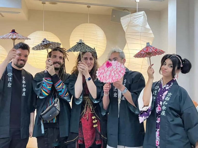 Kyoto: Traditional Mini Umbrella Making Workshop - Following the instructor through each stage