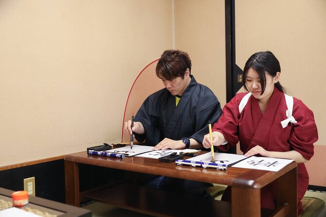 Learning Zen of Japanese Calligraphy in kimono near Osaka Castle - The value of a $43.59, one-hour class