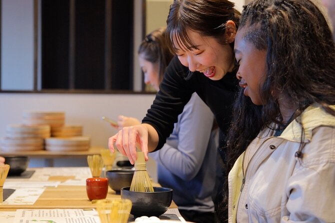 Matcha Making Class in Osaka with Authentic Japanese Sweets Set - Learning from Momo, Fuko, Matty, and Yui
