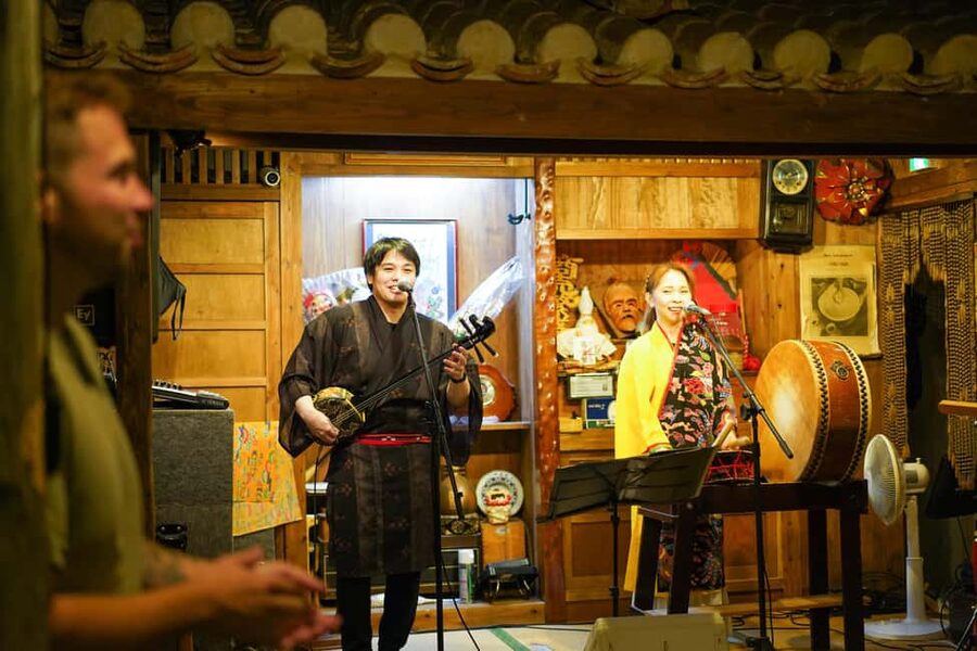 Naha Bar Hopping Tour in Okinawa - First stop: Okinawa beer, local dishes, and habu-shu