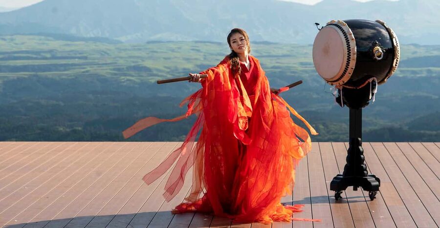 Open-air theater "Tao- no-Oka" Drum TAO Live performance - The Skyward Stage and its wide views