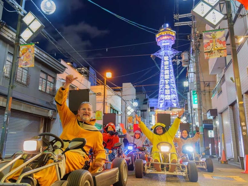 Osaka: Guided Go Karting Tour in a Funny Costume - Tsutenkaku and Shin-sekai