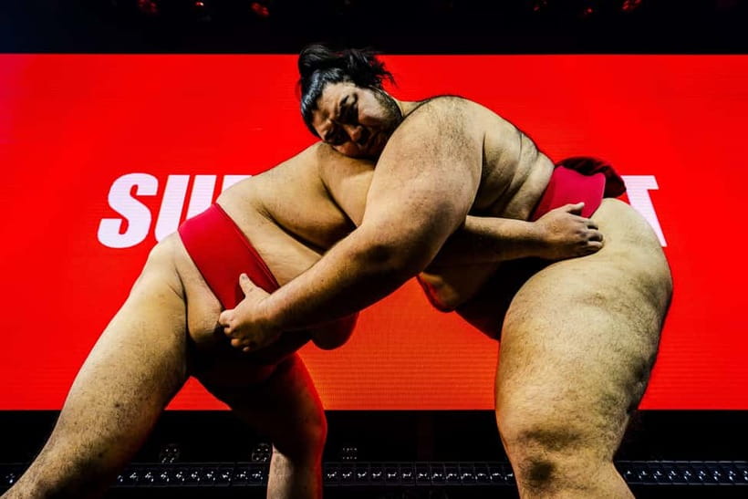 Osaka:SUMO BEATS SHOWCASE: Taiko Drum and Wagyu burger! - Sumo arrives in Umeda with a nightclub beat