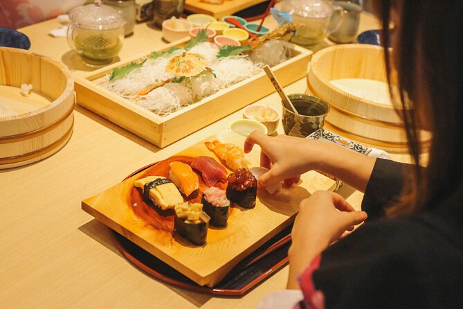 Popular Sushi Making Class near Tokyo Tower - Kimono costumes, samurai props, and photos