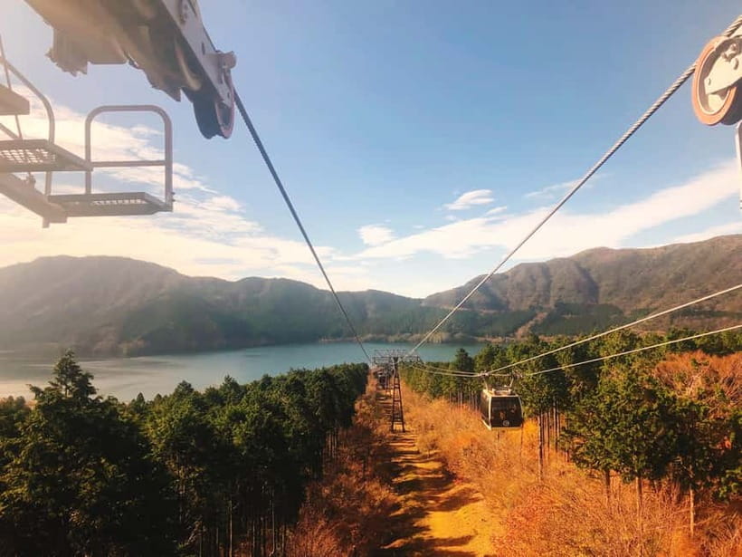 Tokyo: Hakone Fuji Day Tour w/ Cruise, Cable Car, Volcano - Gotemba Premium Outlets, with Fuji behind the shops