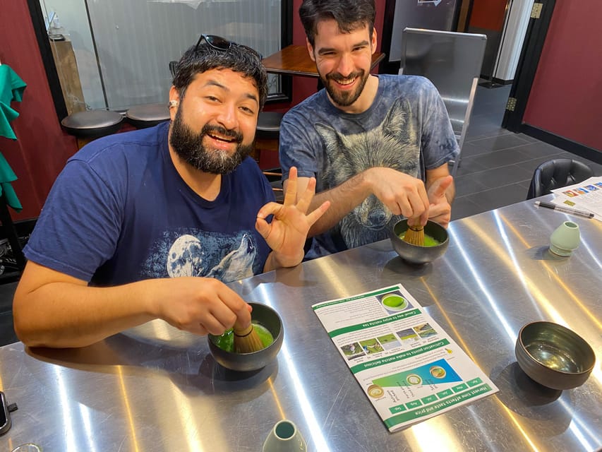 Tokyo: Matcha Tasting and Making Experience - Matcha latte, hojicha latte, and sweets
