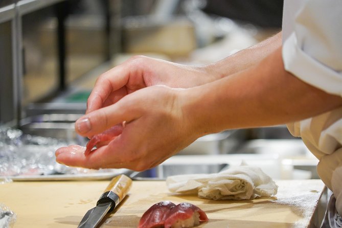 Tokyo Night Foodie Tour in Shinjuku - Seasonal Sushi, Wagyu Beef - First taste: omakase sushi near Omoide Yokocho