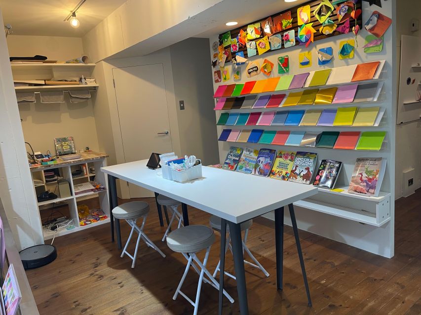 Tokyo: Origami Fun for Families & Beginners in Asakusa - Picking paper from the 50-color wall