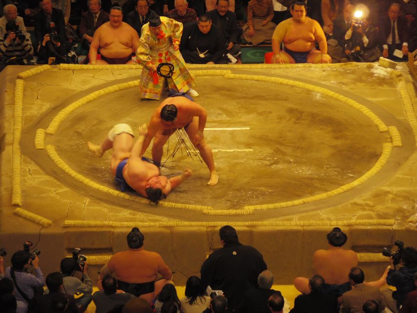 Tokyo: Sumo Tournament Tour with Chair Seat Tickets - From 4:10 PM, the bouts become the main event